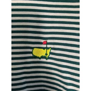 Men's Amen Corner Green White Striped Masters Polo Shirt Sz XL